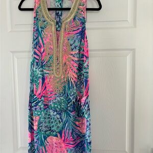 Lilly Pulitzer Vibrant Tropical Print Midi Dress